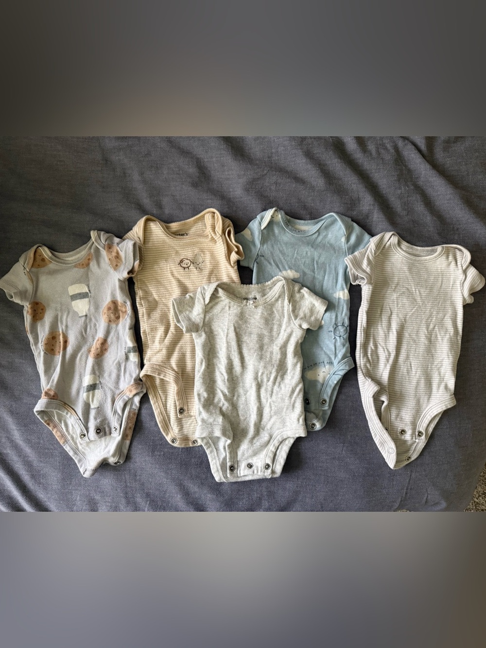 Bundle of Carter’s Newborn Short-sleeved Onesies
